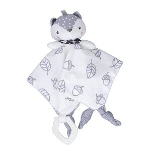 Gray & White Fox lovey security blanket teething blanket